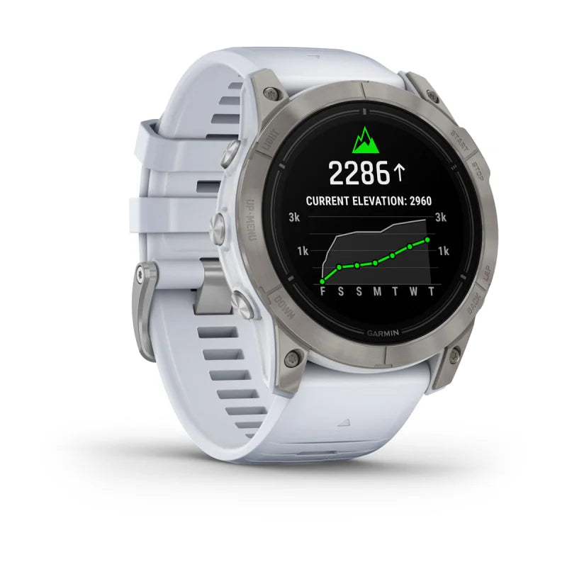 Garmin Epix Pro (Gen 2), edición zafiro de 51 mm, titanio con correa de piedra blanca (010-02804-10)