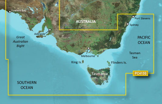 Garmin Australia, Port Stephens to Fowlers Bay Coastal Charts BlueChart g3 | HXPC415S | microSD/SD (010-C0873-20)