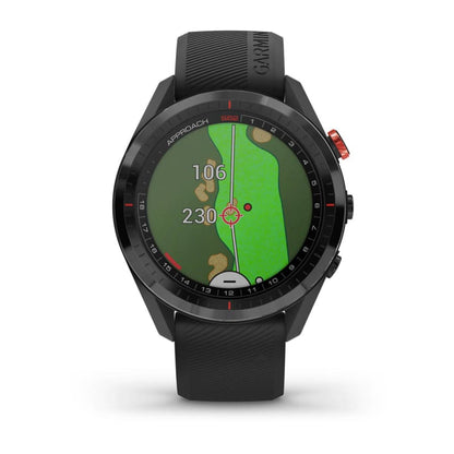 Garmin Approach S62 con bisel de cerámica negro y correa de silicona negra (reacondicionado certificado por Garmin)