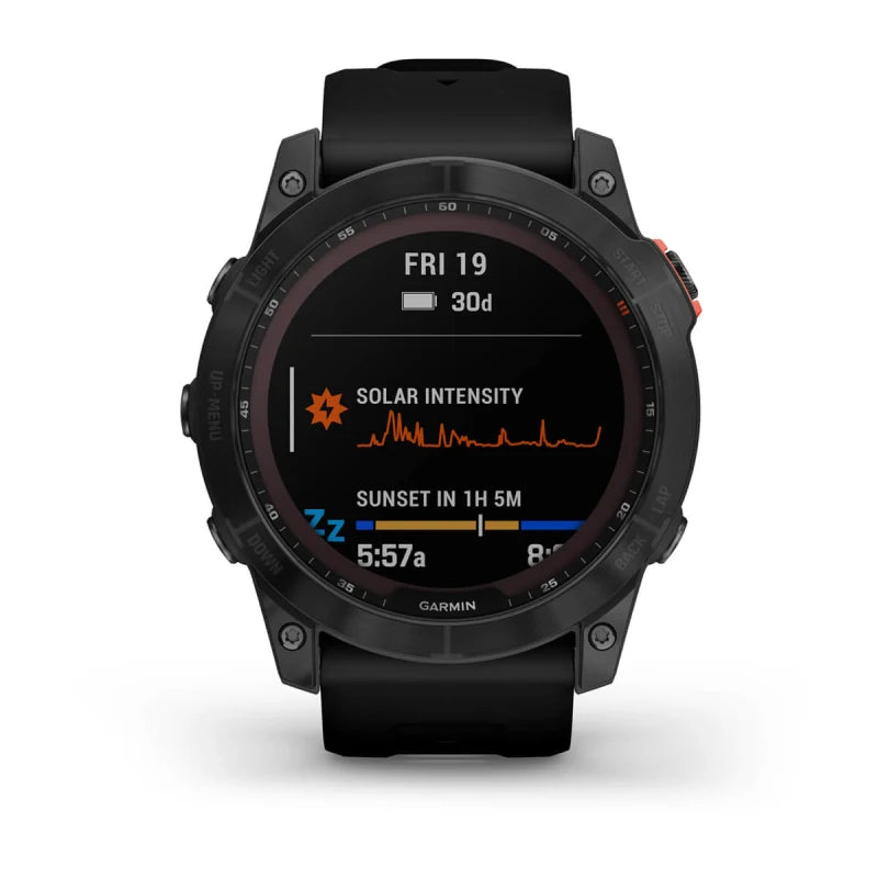 Garmin Fēnix 7X, Solar Edition Gris pizarra con correa negra (Reacondicionado certificado por Garmin) 