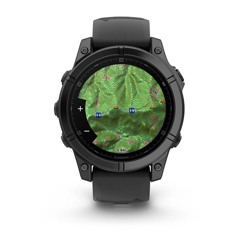 Garmin Fenix ​​E, 47 mm AMOLED, acero gris pizarra con correa de silicona negra (010-03025-03)