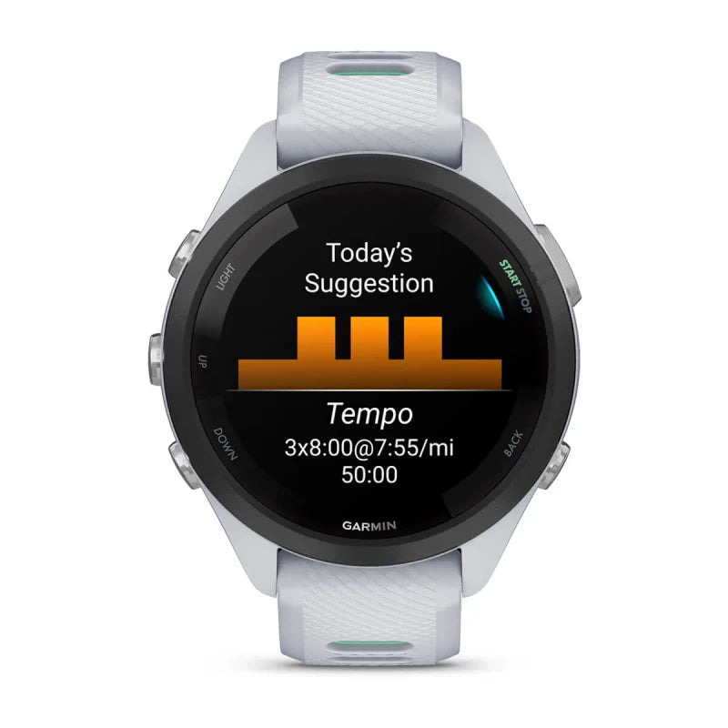 Garmin Forerunner 265S, 42 mm Black Bezel with Whitestone Case and Whitestone/Neo Tropic Silicone Band (010-02810-04)