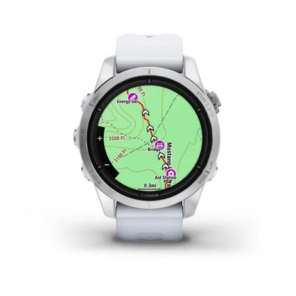 Garmin Epix Pro (Gen 2), edición estándar de 42 mm en color plateado con correa de color blanco (010-02802-00)