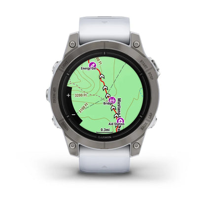 Garmin Epix Pro (Gen 2), edición zafiro de 47 mm, titanio con correa de piedra blanca (010-02803-20)