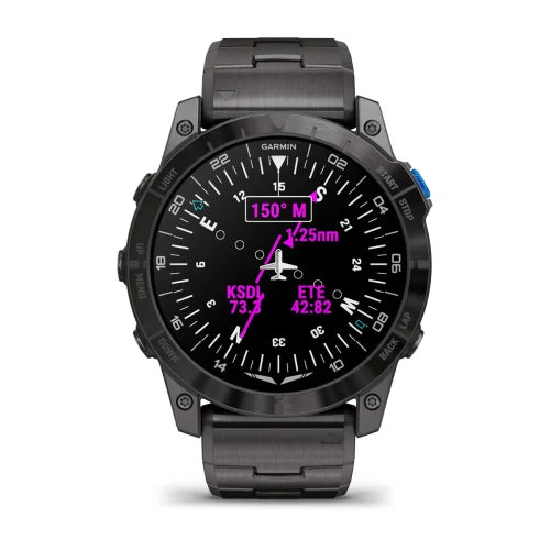 Garmin D2 Mach 1 Pro, reloj inteligente Aviator de 51 mm con pulsera de titanio ventilada (010-02804-80)