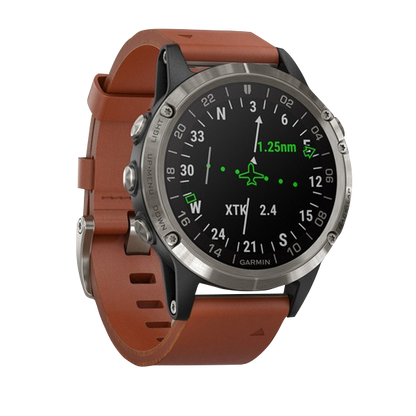 Garmin D2 Delta Aviator, correa de cuero marrón, reloj inteligente con GPS para pilotos (010-01988-30)