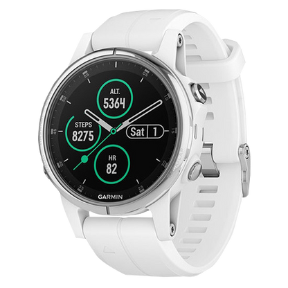 Garmin Fenix ​​5S Plus blanco zafiro con correa blanca Carrara (010-01987-00)