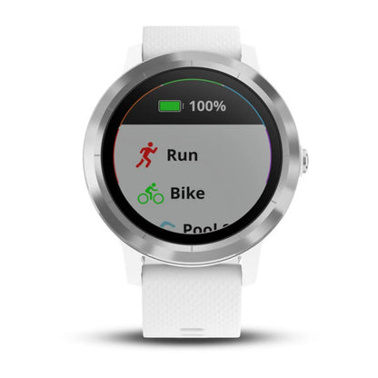 Garmin Vívoactive 3 silicona blanca, acero inoxidable (Reacondicionado Certificado Garmin) 