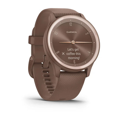 Garmin Vívomove Sport, Cocoa w/ Peach Gold Accents (Garmin Certified Refurbished)