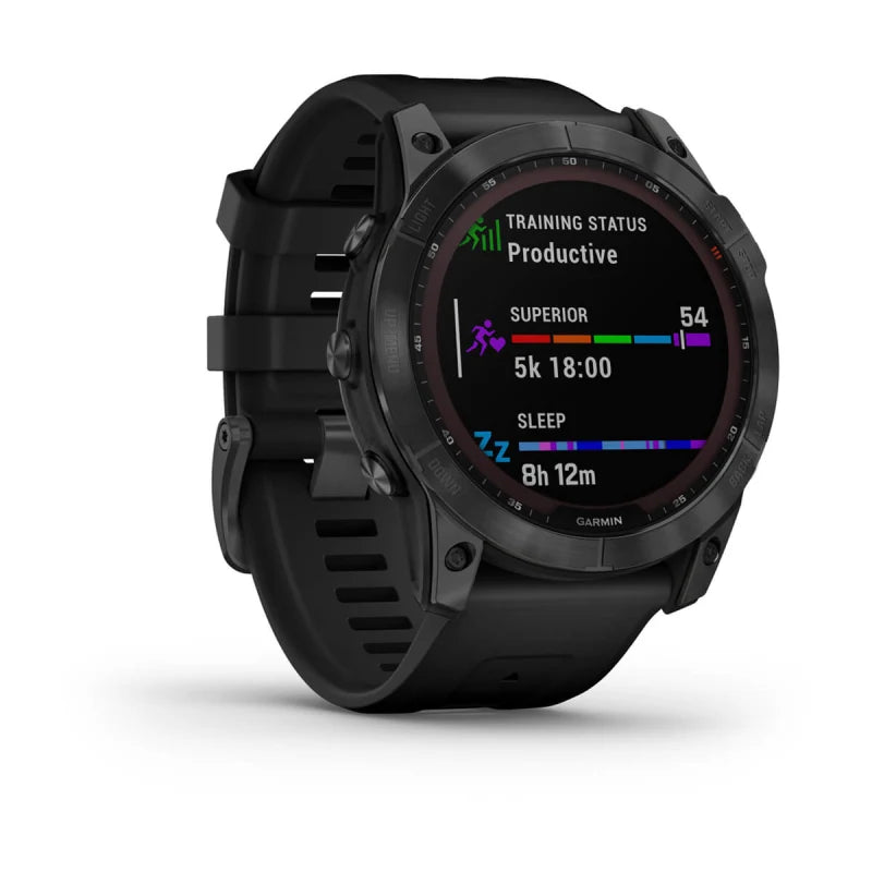 Garmin Fēnix 7X, Solar Edition Gris pizarra con correa negra (Reacondicionado certificado por Garmin) 