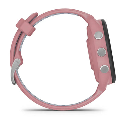 Garmin Forerunner 265S, bisel negro de 42 mm con caja rosa claro y correa de silicona rosa claro/Whitestone (010-02810-05)