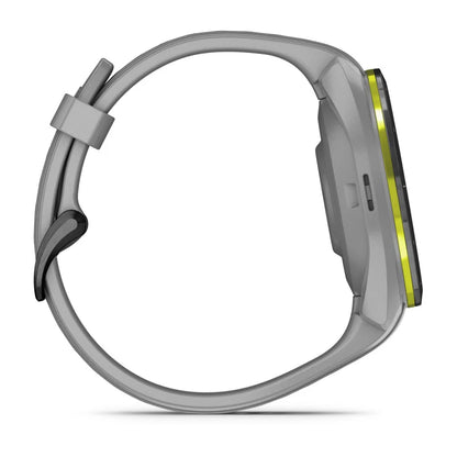 Garmin Approach S70, 42 mm Black/Amp Yellow Ceramic Bezel with Powder Gray Silicone Band (010-02746-01)