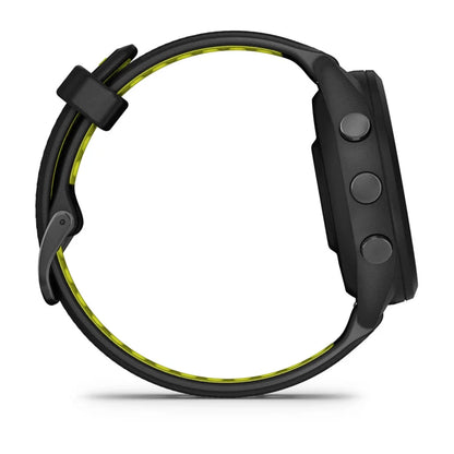 Garmin Forerunner 265S, 42 mm Black Bezel and Case with Black/Amp Yellow Silicone Band (010-02810-03)