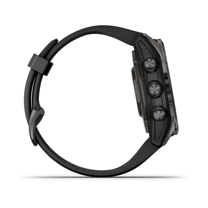 Garmin Epix Pro (Gen 2), edición zafiro de 42 mm, titanio DLC gris carbono con correa negra (010-02802-14)