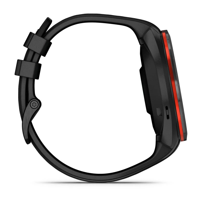 Garmin Approach S70, 47 mm Black/Red Ceramic Bezel with Black Silicone Band (010-02746-02)