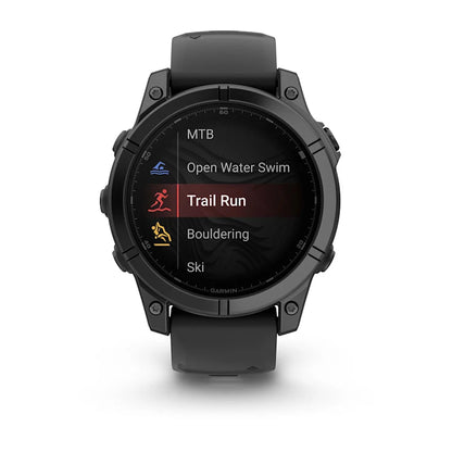 Garmin Fenix ​​E, 47 mm AMOLED, acero gris pizarra con correa de silicona negra (010-03025-03)