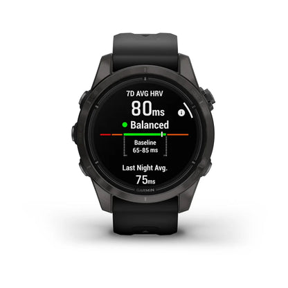 Garmin Epix Pro (Gen 2), edición zafiro de 42 mm, titanio DLC gris carbono con correa negra (010-02802-14)