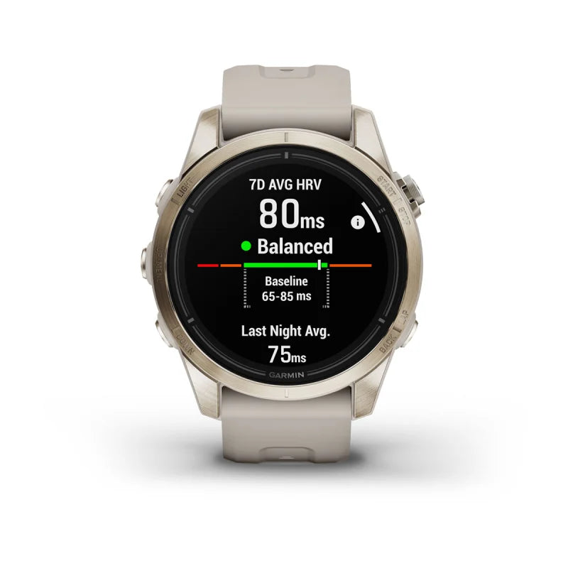 Garmin Epix Pro (Gen 2), 42 mm Sapphire Edition Soft Gold with Light Sand Band (010-02802-10)