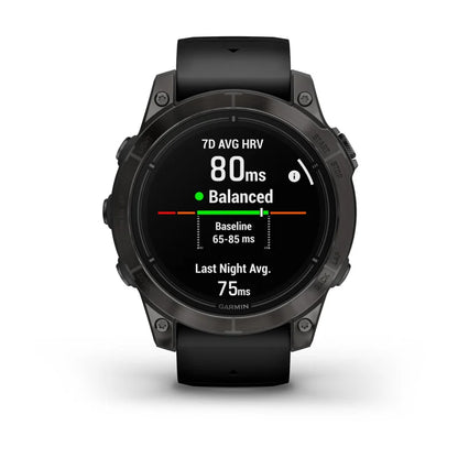 Garmin Epix Pro (Gen 2), 47 mm Edición Zafiro, titanio DLC gris carbono con correa negra (010-02803-10)