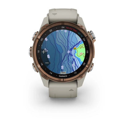 Garmin Descent Mk3i, 43 mm, titanio PVD bronce con correa de silicona gris francesa (010-02753-13)