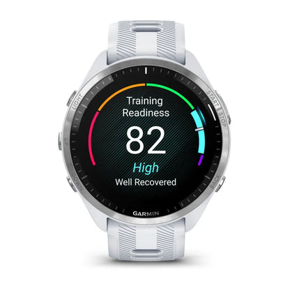 Garmin Forerunner 965, Titanium Bezel with Whitestone Case and Whitestone/Powder Gray Silicone Band (010-02809-01)