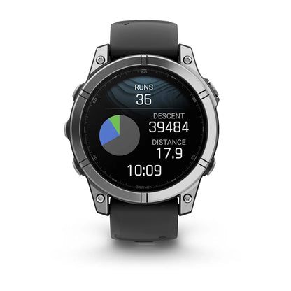 Garmin Fenix ​​E, 47 mm AMOLED, acero inoxidable con correa de silicona negra (010-03025-02)