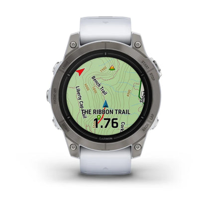 Garmin Epix Pro (Gen 2), edición zafiro de 47 mm, titanio con correa de piedra blanca (010-02803-20)