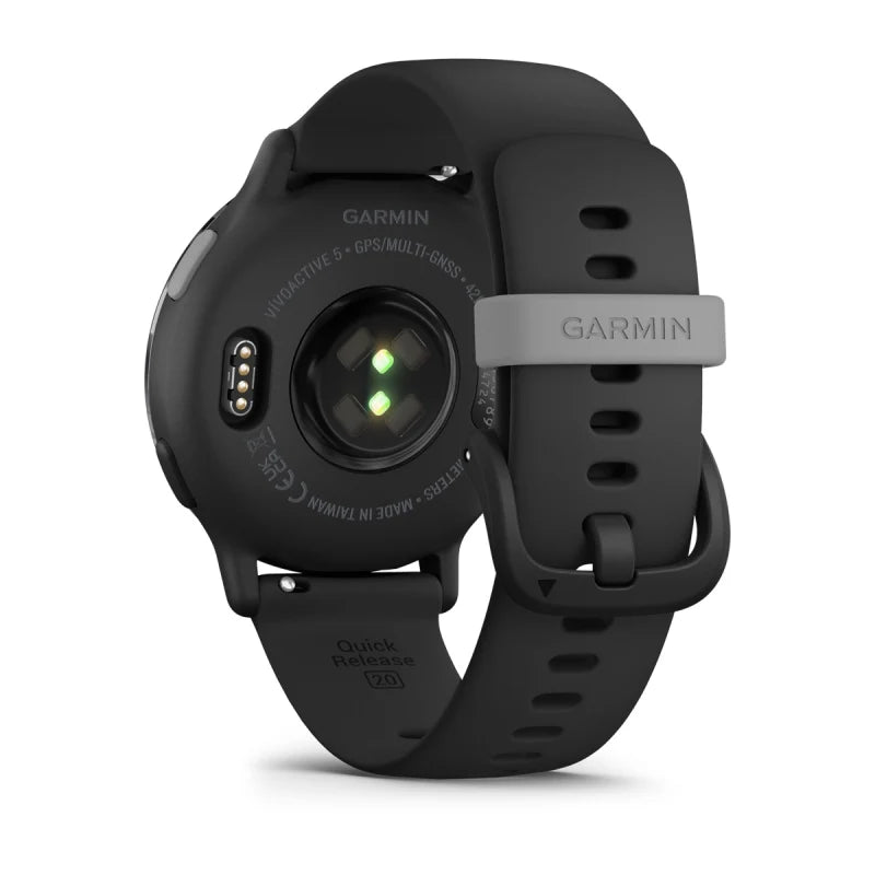 Garmin Vivoactive 5, Slate Aluminum Bezel with Black Case and Silicone Band (010-02862-10)