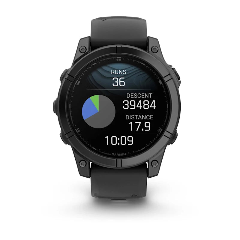 Garmin Fenix ​​E, 47 mm AMOLED, acero gris pizarra con correa de silicona negra (010-03025-03)