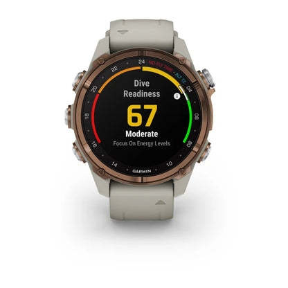 Garmin Descent Mk3i, 43 mm Bronze PVD Titanium with French Gray Silicone Band and Descent T2 Transceiver