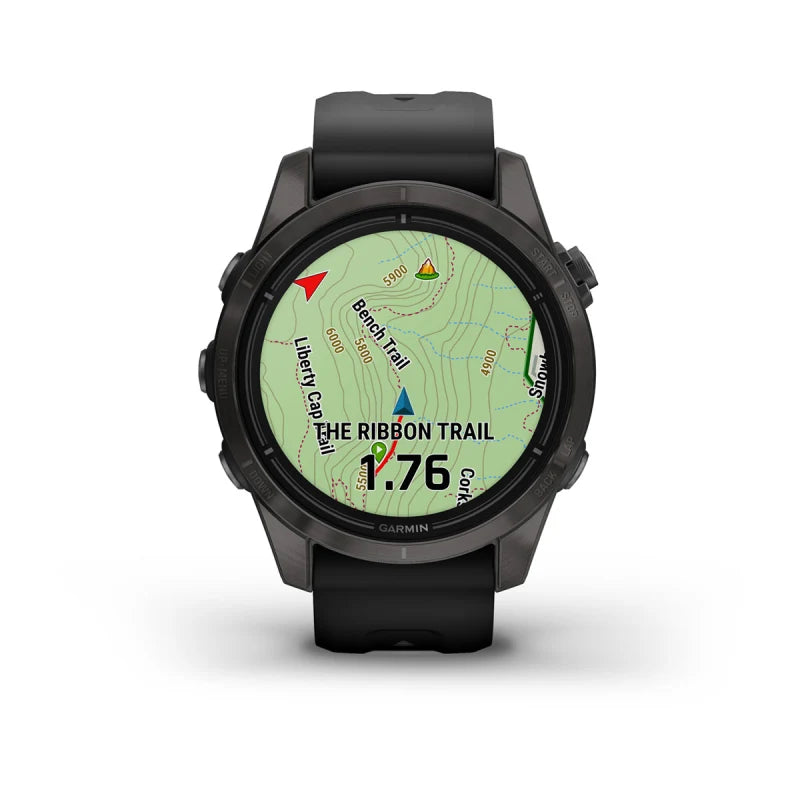 Garmin Epix Pro (Gen 2), edición zafiro de 42 mm, titanio DLC gris carbono con correa negra (010-02802-14)