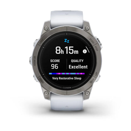 Garmin Epix Pro (Gen 2), edición zafiro de 47 mm, titanio con correa de piedra blanca (010-02803-20)