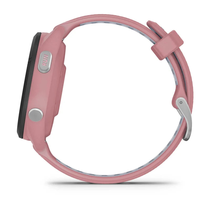 Garmin Forerunner 265S, bisel negro de 42 mm con caja rosa claro y correa de silicona rosa claro/Whitestone (010-02810-05)