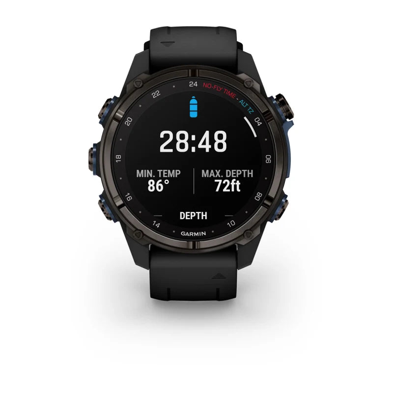 Garmin Descent Mk3i, 43 mm Carbon Gray DLC Titanium with Black Silicone Band (010-02753-10)