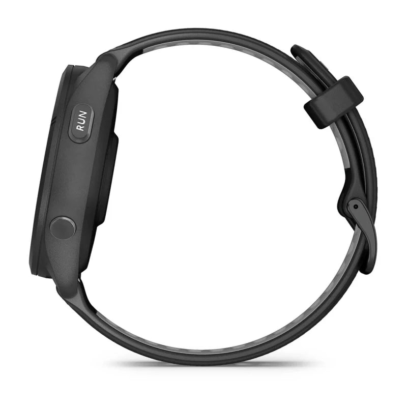 Garmin Forerunner 265, caja y bisel negros de 46 mm con correa de silicona negra/gris polvoriento (010-02810-00)