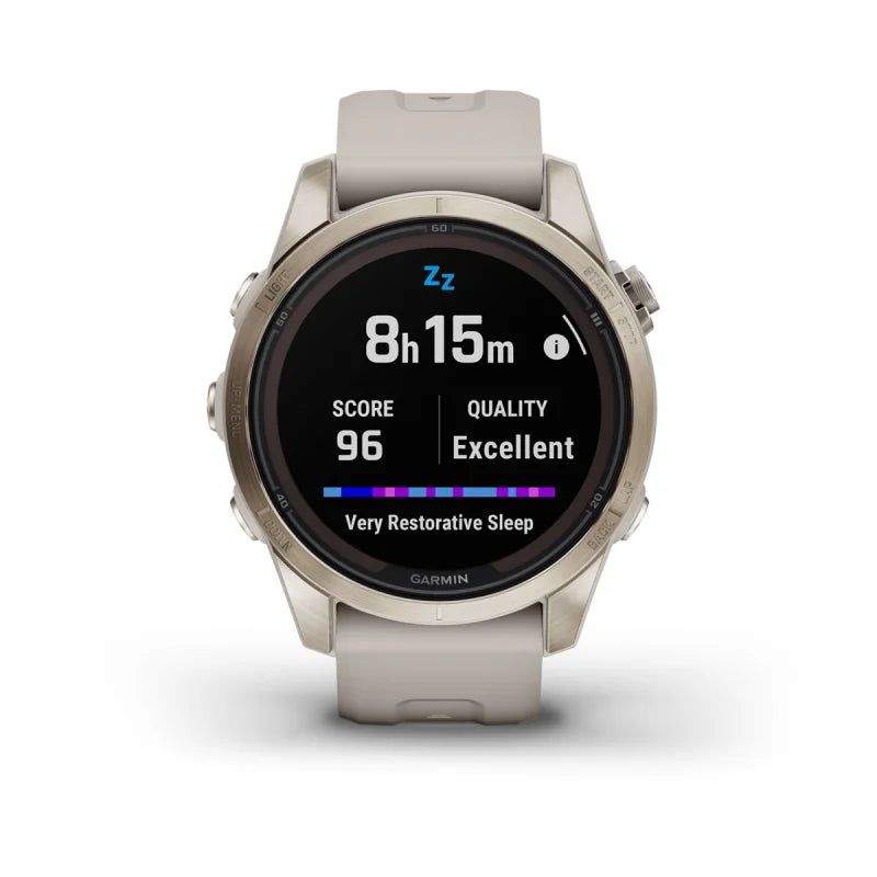 Garmin Fenix 7S Pro Sapphire Solar, Soft Gold with Light Sand Band (010-02776-14)