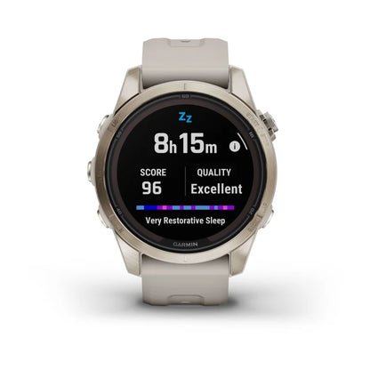 Garmin Fenix 7S Pro Sapphire Solar, Soft Gold with Light Sand Band (010-02776-14)