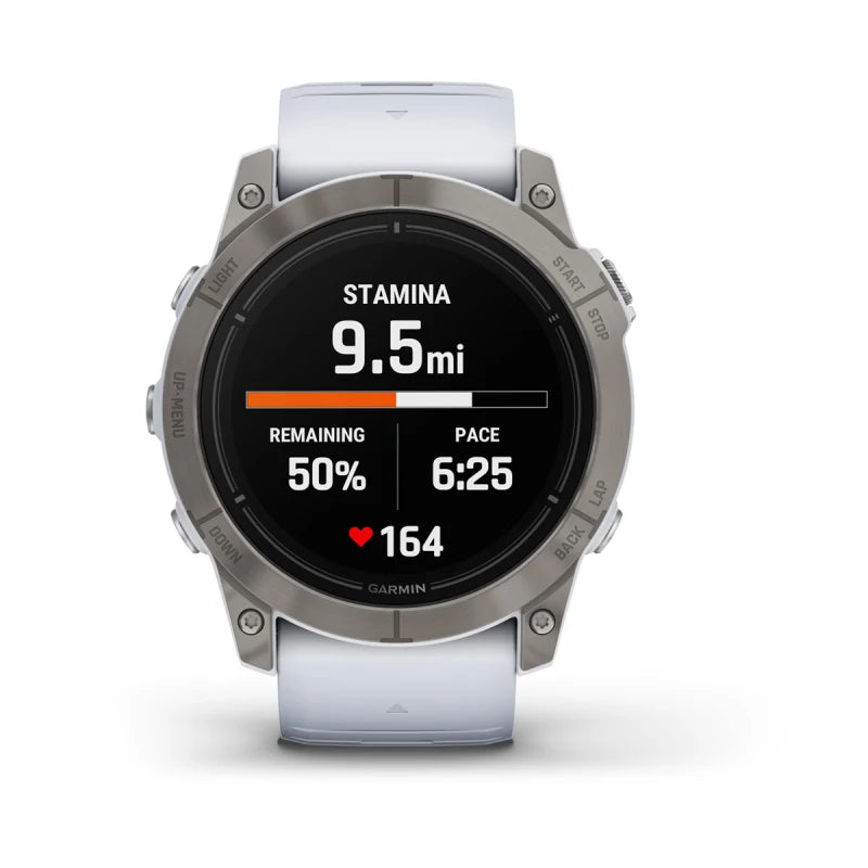 Garmin Epix Pro (Gen 2), edición zafiro de 51 mm, titanio con correa de piedra blanca (010-02804-10)