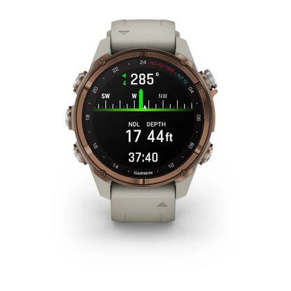 Garmin Descent Mk3i, 43 mm, titanio PVD bronce con correa de silicona gris francesa (010-02753-13)