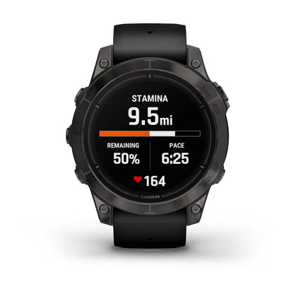 Garmin Epix Pro (Gen 2), 47 mm Edición Zafiro, titanio DLC gris carbono con correa negra (010-02803-10)