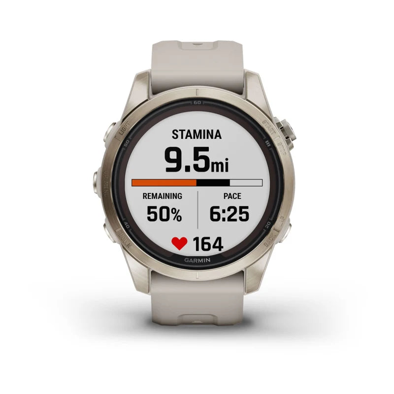 Garmin Fenix 7S Pro Sapphire Solar, Soft Gold with Light Sand Band (010-02776-14)