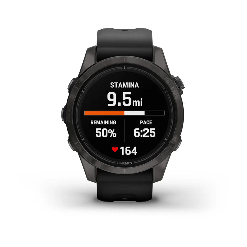 Garmin Epix Pro (Gen 2), edición zafiro de 42 mm, titanio DLC gris carbono con correa negra (010-02802-14)