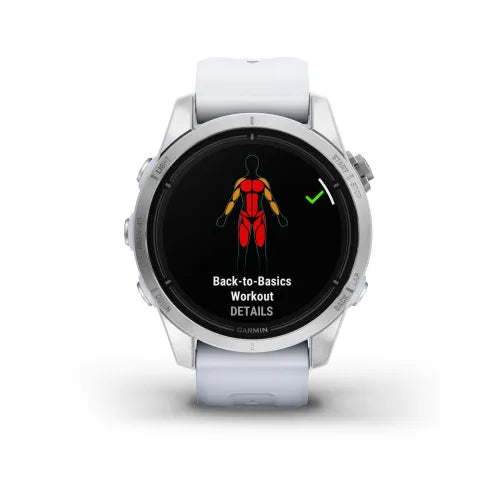 Garmin Epix Pro (Gen 2), edición estándar de 42 mm en color plateado con correa de color blanco (010-02802-00)