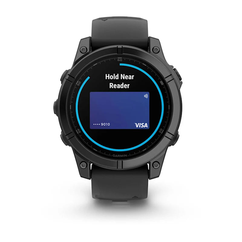 Garmin Fenix ​​E, 47 mm AMOLED, acero gris pizarra con correa de silicona negra (010-03025-03)