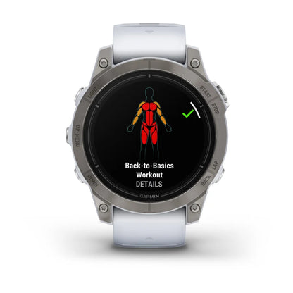 Garmin Epix Pro (Gen 2), edición zafiro de 47 mm, titanio con correa de piedra blanca (010-02803-20)