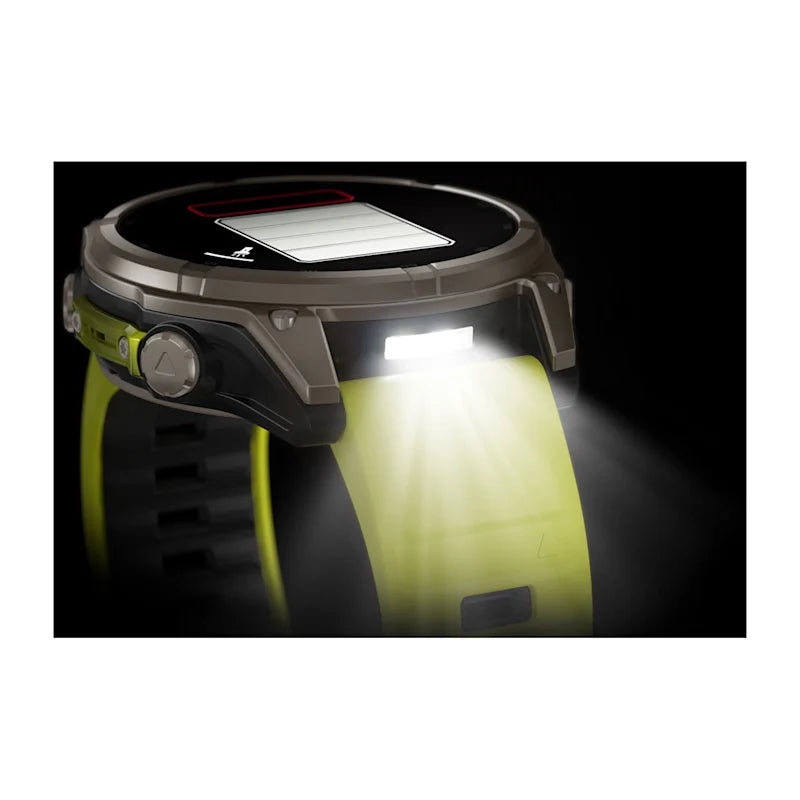 Garmin Fenix ​​8, 47 mm AMOLED, correa de silicona de titanio con zafiro solar y amarillo grafito (010-02906-20)