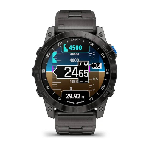 Garmin D2 Mach 1 Pro, reloj inteligente Aviator de 51 mm con pulsera de titanio ventilada (010-02804-80)