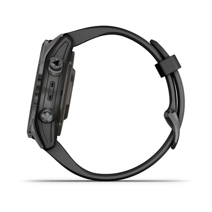 Garmin Epix Pro (Gen 2), edición zafiro de 42 mm, titanio DLC gris carbono con correa negra (010-02802-14)