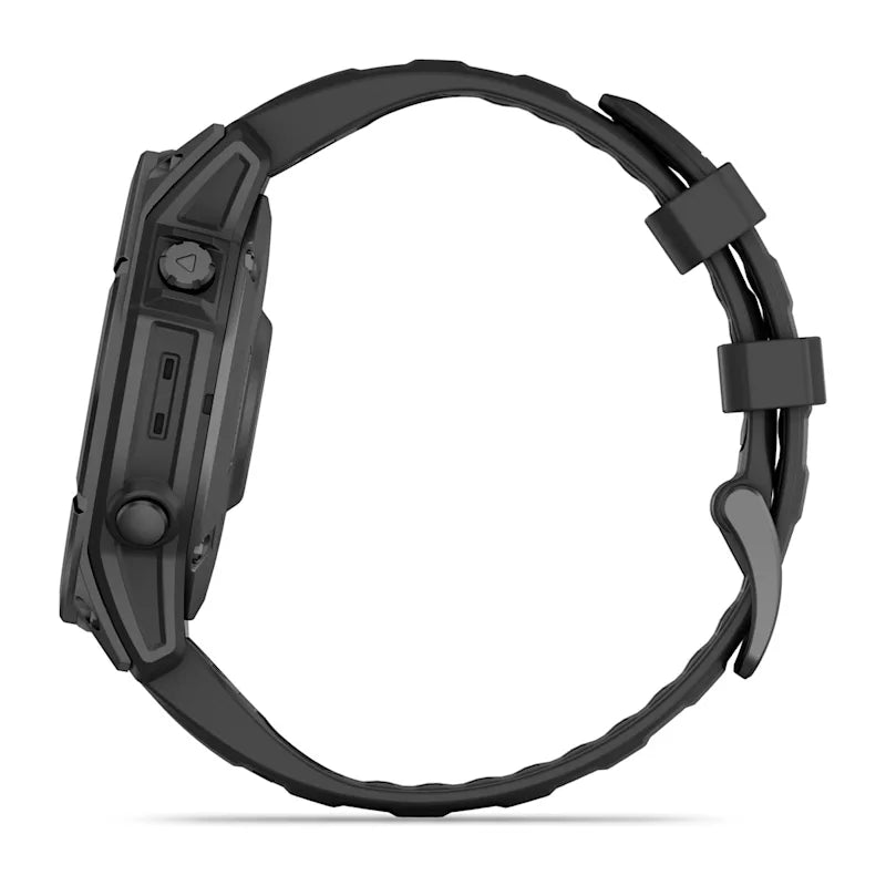 Garmin Fenix ​​E, 47 mm AMOLED, acero gris pizarra con correa de silicona negra (010-03025-03)