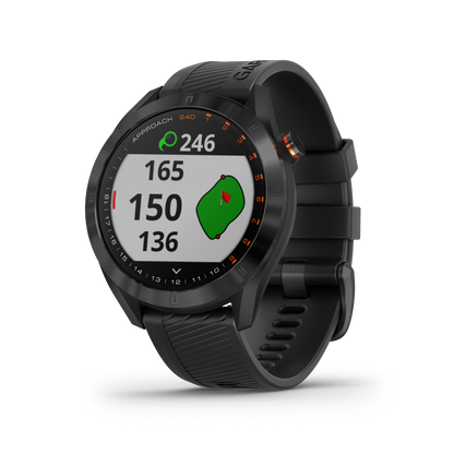 Garmin Approach S40, negro, reloj inteligente con GPS y telémetro para golf (reacondicionado certificado por Garmin)